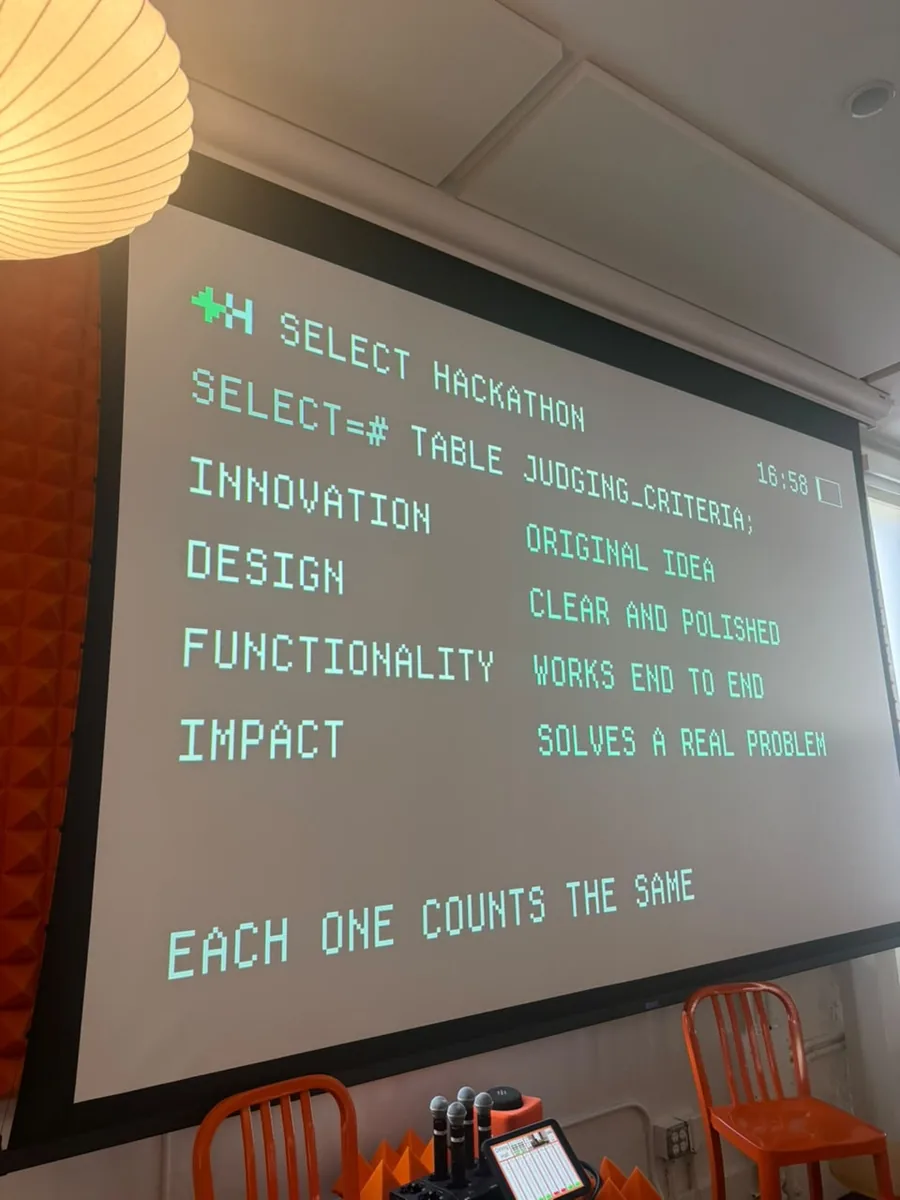 Criterios de evaluación del hackathon: innovación, diseño, funcionalidad e impacto